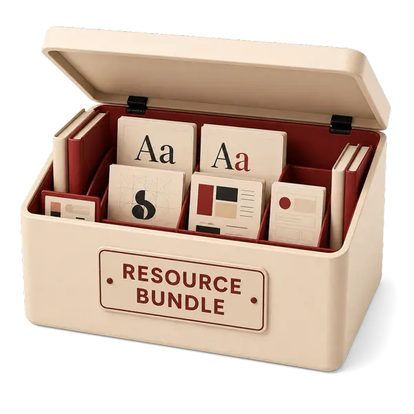 Free resource bundle preview — typography, tools and references for branding projects